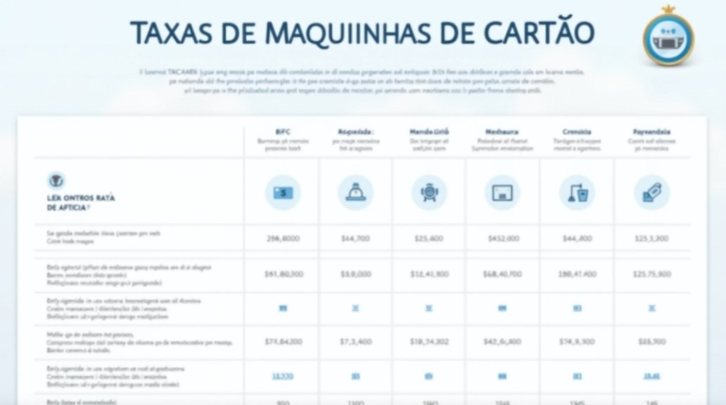Gráfico de comparação de taxas de maquininhas de cartão