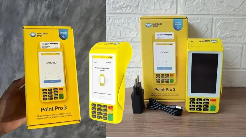 Detalhes da Point Pro 3 com impressão de comprovante e tela de Pix