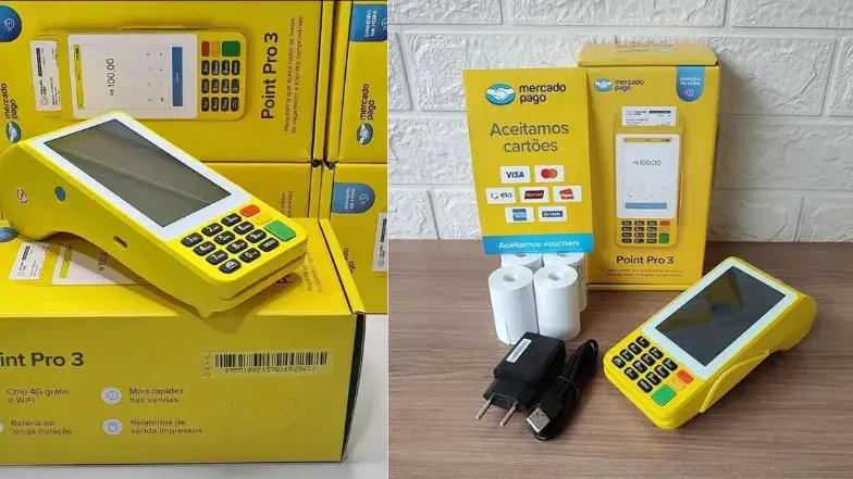 Point Pro 3 Mercado Pago com chip 4G e Wi-Fi